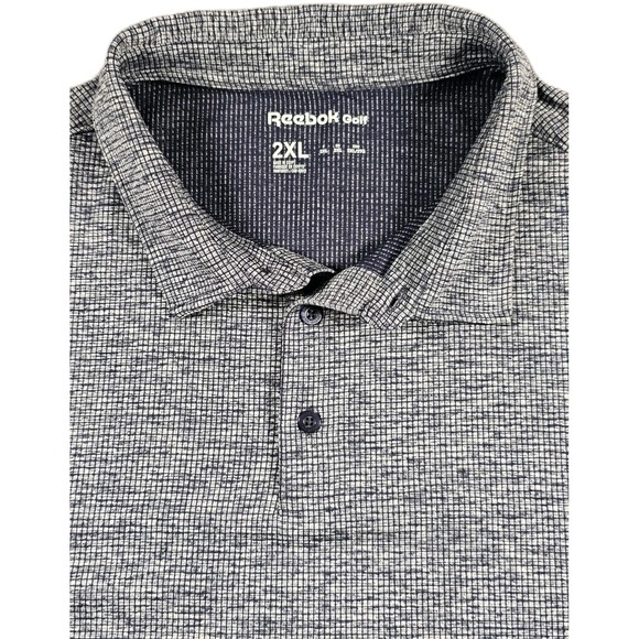Reebok Other - Reebok Golf Mens 2XL Performance Polo Shirt‎ Navy Gray Micro Check Polyester